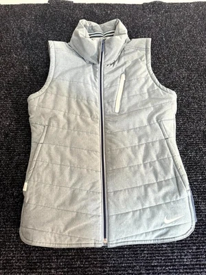 Nike Golf Vest Womens Small Gray Swoosh Logo Mock Neck Full Zip Performance - Image 1 of 4