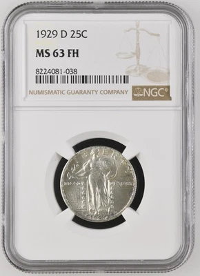 1929 D Standing Liberty Quarter NGC MS-63 FH - Image 1 of 2