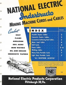 Brochure - National Electric- Indestructo Mining Cords Cables c1950's (MO67) - Picture 1 of 1