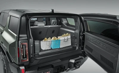 2024-2026 GMC Hummer EV SUV Vertical Cargo Net w/ logo pouch 85116029 Black OEM - Image 1 of 3