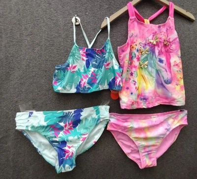 Wonder Nation Girls 2-Pack Tankini Swimsuits with Bottoms Swim Multicolor XXL 18 - Image 1 of 4