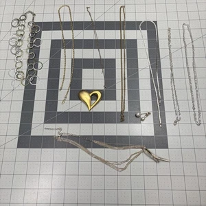 Costume Jewelry Lot Mixed Vintage To Modern Necklaces Pin Earring 11 Pieces - Picture 1 of 18