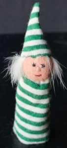 RAGDOLL, FINGERPUPPENFIGUR. PELZHAAR, GRÜN/WEISSE GESTREIFT. VINTAGE - Bild 1 von 5