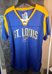 Original Merchandise Damen Blau/Gold NHL St. Louis Blues Kurzarm Shirt - Bild 1 von 6