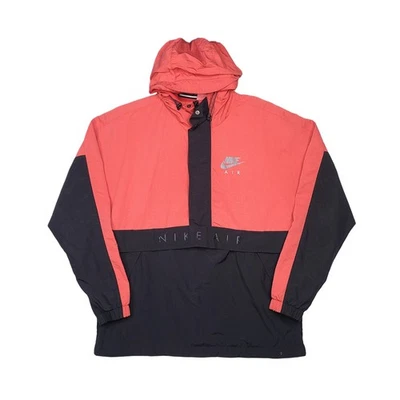 Nike Air Anorak Pull Over Windbreaker Jacket Size Medium Red Black Colorblock  - Image 1 of 4