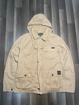 热卖 复古 男式 POLO RALPH LAUREN PARKA HUNTING CORDUROY 领 KHAKI 夹克 尺寸 L — 第 1/4 张图片