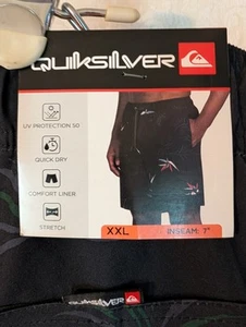 Quicksilver Mens Boardshorts Black XXL Swim Shorts Swimming Trunks New W Tags - Picture 1 of 12