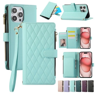 For Apple iPhone 16 15 Pro Max 14 13 12 11 8 7 XR XS Fashion Leather Phone Case - image 1 of 4