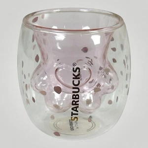 2016 Starbucks Cute Cat's Paw Sakura Double Wall Glass Water Coffee Mug Cup 6oz - Picture 1 of 6