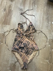 ULLA JOHNSON Badeanzug Damen S Aaliya Batik Schlüsselloch Maillot Einteiler Träger - Bild 1 von 7