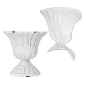 2 Stück Schmiedeeisen Blumengeschirr gefälschte Gestecke Vase schickes Dekor - Bild 1 von 12