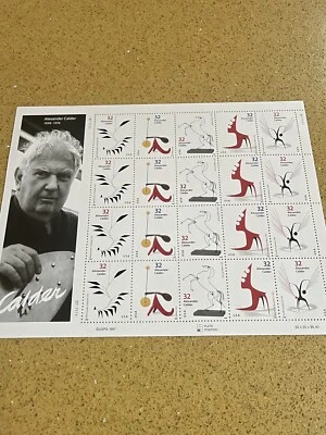 3198-3202 Alexander Calder  Sculptor MNH 32c Sheet of 20 Stamps, 1998 - Image 1 of 4