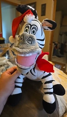 2009 Dreamworks Merry Madagascar Marty Zebra Christmas Plush Walmart Excl.  - E5 - Image 1 of 4