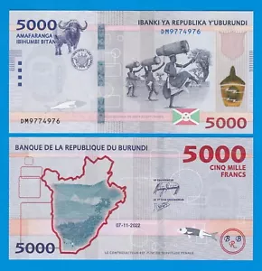 Burundi 5000 Francs P 58 2022 UNC 5,000 - Picture 1 of 1