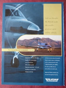 6/1997 PUB AVION PILATUS PC-12 BUSINESS AIRCRAFT FLUGZEUG ORIGINAL ANZEIGE - Bild 1 von 1