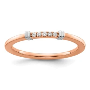 14k Two-Tone Stackable Expressions Diamond Ring Size 7 for Women 1.81 gram - Picture 1 of 6