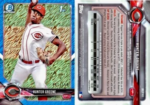 2018 Bowman Chrome Hunter Greene 1st Blue Shimmer Refractor /150 #BCP-48 RC - Picture 1 of 3