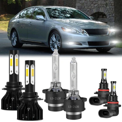 For Lexus GS450H 2007-2011 6xLED/HID Headlight Kit High&Low Beam Fog Light Bulbs - Image 1 of 4