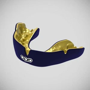 Opro Instant Custom-Fit Single Colour Mouth Guard Dark Blue/Gold - Picture 1 of 1