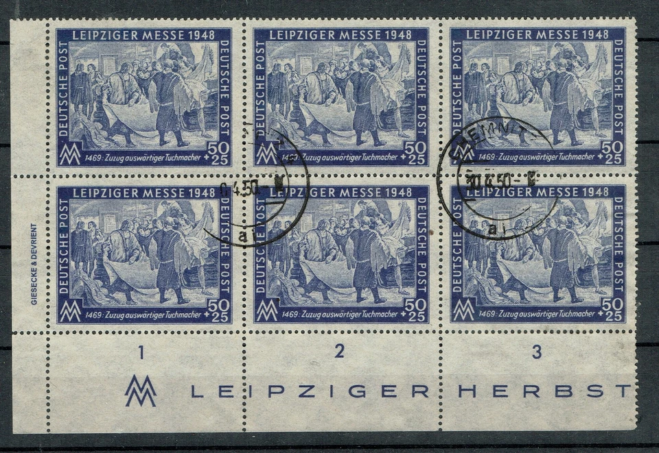 Zona de ocupación soviética MiNr 199 b x usado 6 bloques + certificado DZ Paul Foto 1 de 1