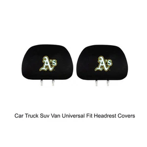 New Team ProMark MLB Oakland Athletics Head Rest Covers For Car Truck Suv Van - Picture 1 of 1