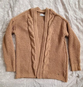 NWOT HOLLISTER WOMEN'S BROWN OVERSIZED CARDIGAN SWEATER SIZE REGULAR XS - Picture 1 of 5