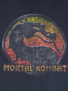 Vintage 90s Mortal Kombat Jerzees Heavy Weight 2XL T Shirt Black - Picture 1 of 5