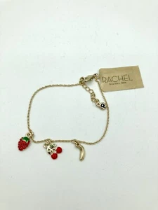 RACHEL RACHEL ROY Gold-Tone Tropical Charm Bracelet Fruit Enamel - Original Tag - Picture 1 of 4