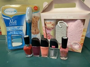 Amope Pedicure Electronic Foot File,pumice Stone,fuzzy Sock Set, 5 New Polish - Picture 1 of 1