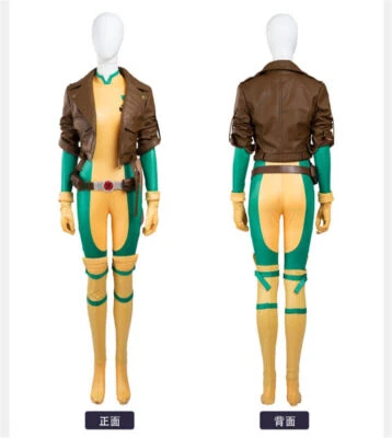 X-Men Rogue Anna Marie Medias Body Juegos con disfraces Disfraz Trajes Mujeres Halloween Foto 1 de 4