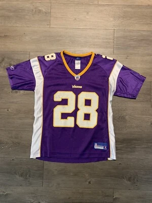 Camiseta de fútbol americano Reebook para mujer Minnesota Vikings #28 Adrian Peterson talla M púrpura Foto 1 de 4