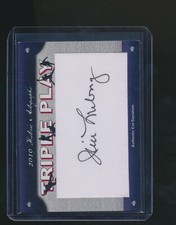 JIM LONGBORG 2019 HISTORIC AUTOGRAPHS TRIPLE PLAY CUT SIGNATURE AUTO 