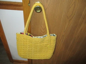 New NoTags THE SAK Original Yellow Crochet Knit Shoulder Bag Purse Boho Feminine - Picture 1 of 12