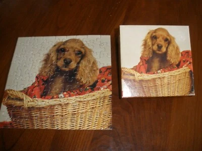 Hallmark Springbok Mini Puzzle Dog Cocker Spaniel 70s Sweet Innocence COMPLETE - Image 1 of 4