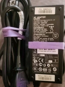 HP LCD Monitor AC Adapter M# ADPC1236 Assembly 628701-001 - Genuine Replacement - Afbeelding 1 van 2