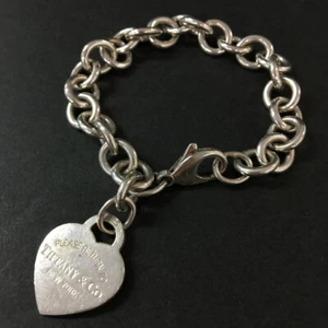 TIFFANY&CO. Pulsera Cadena Etiqueta Retorno al Corazón Plata 925/2BE1753 - Imagen 1 de 8