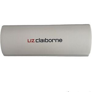 Liz Claiborne White Eyeglass Case Only Hard Shell Magnetic Closure Black Letters