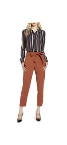 Halogen Women’s Tie Waist Twill Ankle Pants, Size 2 Brown - Picture 1 of 7
