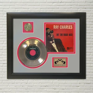 Ray Charles Hit The Road Jack Framed Picture Sleeve Gold 45 Record Display - Picture 1 of 5