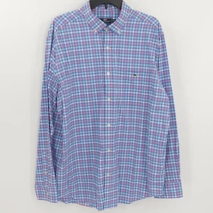 Vineyard Vines Long Sleeve Classic Fit Tucker Shirt Pink Blue Check XL - Picture 1 of 6