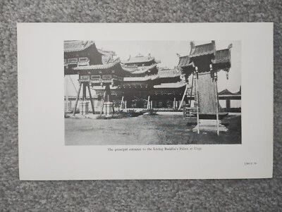 Buddha's Palace at Urga / Mongolian Pilgrims - Antique Print - 1934 - Image 1 of 2