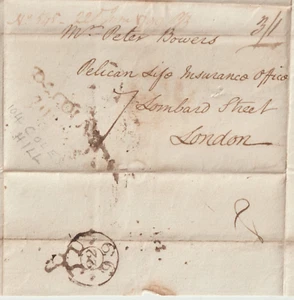 1799 RARO 104 COLESHILL 1° TIPO CHILOMETRAGGIO & C CERCHIO ESTERNO LONDRA PELLICAN LIFE INS - Foto 1 di 2