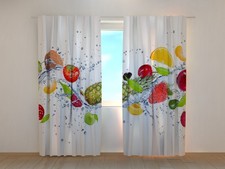 Tenda Scialle Decorativo 2-er Set Foto Tendina Con Motivo per Cucina Frutta