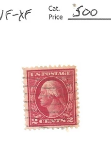 US # 461, 2 cent carmine red, Washington,  type I,  1915, VF, scv $500 - Picture 1 of 2