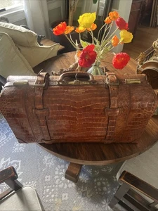 Antike Krokodil große Arzttasche Saint Louis sehr selten - Bild 1 von 10