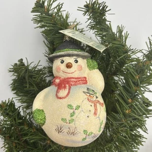Old World Christmas Glistening Peppermint Jolly Snowman Rare! HTF Retired W/Tag - Picture 1 of 4