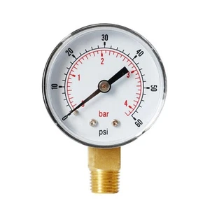 Radial Pressure Gauge for Air Oil Water TS-Y504, 0-60psi 0-4bar, 1/4" BSPT - Picture 1 of 2