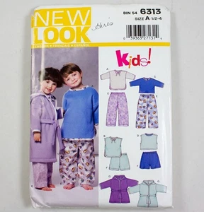 New Look Kinder Muster 6313 Kleinkinder Pyjama & Morgenmantel Größen 1/2 bis 4 UNGESCHNITTEN - Bild 1 von 2