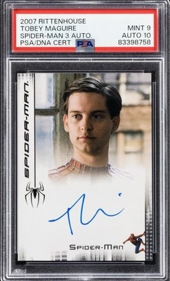2007 Spider-Man 3 TOBEY MAGUIRE on Card Auto Autograph Rittenhouse PSA 10 Gem - Image 1 of 2
