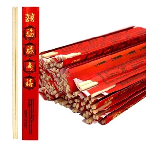 Disposable Bamboo Chopsticks (100 Sets) - 9'' Long, UV Treated, Individually ... - Picture 1 of 9